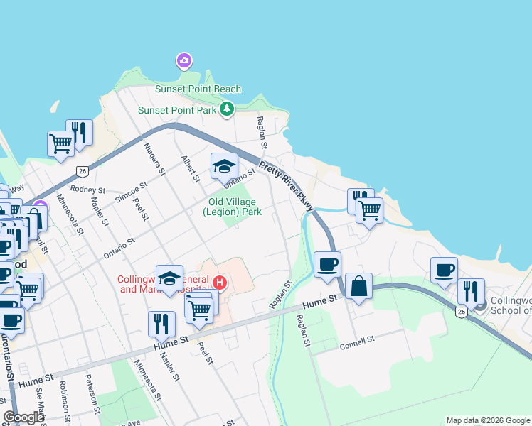 map of restaurants, bars, coffee shops, grocery stores, and more near 49 Raglan Street in Collingwood