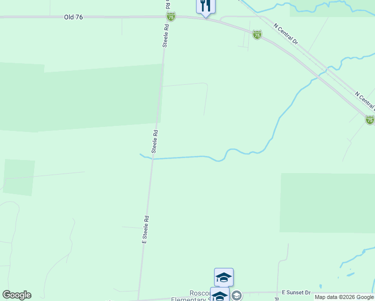 map of restaurants, bars, coffee shops, grocery stores, and more near 11750 Woody Road in Roscommon