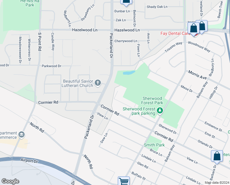 map of restaurants, bars, coffee shops, grocery stores, and more near 2236 Ledvina Circle in Green Bay