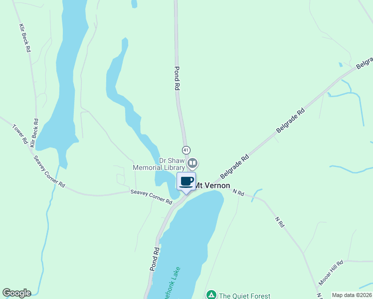 map of restaurants, bars, coffee shops, grocery stores, and more near 329 Pond Road in Mount Vernon