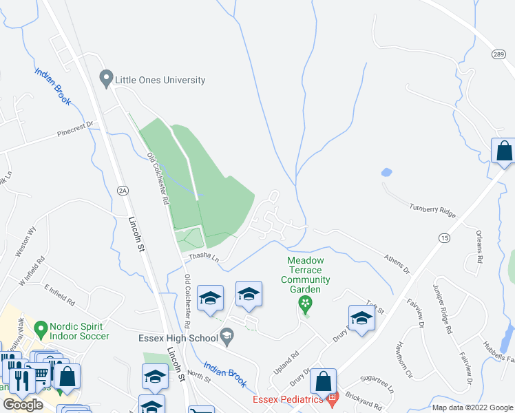 map of restaurants, bars, coffee shops, grocery stores, and more near 323 Autumn Pond Way in Essex