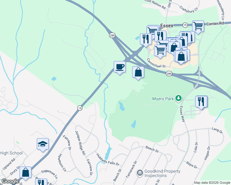 map of restaurants, bars, coffee shops, grocery stores, and more near in Essex Junction
