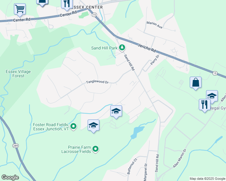 map of restaurants, bars, coffee shops, grocery stores, and more near 3 Glenwood Drive in Essex