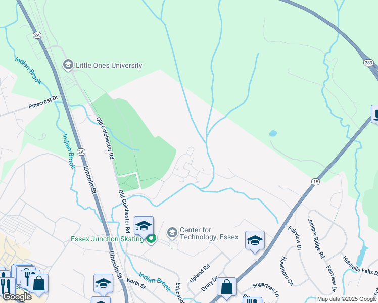 map of restaurants, bars, coffee shops, grocery stores, and more near 375 Autumn Pond Way in Essex