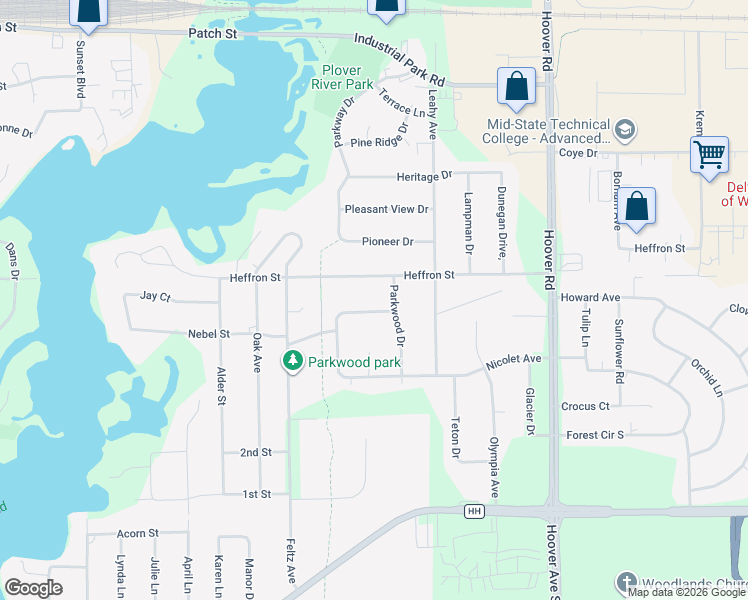 map of restaurants, bars, coffee shops, grocery stores, and more near 4408 Sequoia Dr in Stevens Point