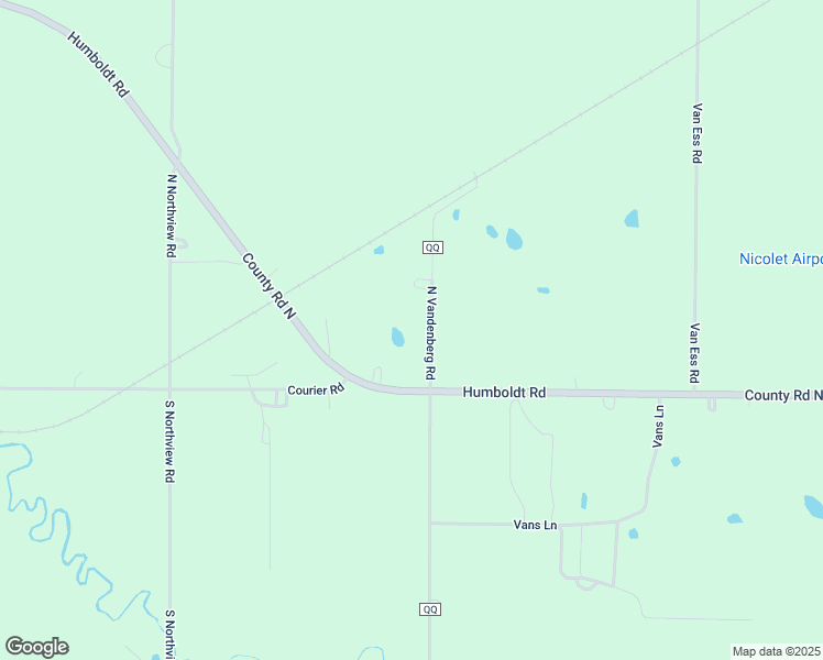 map of restaurants, bars, coffee shops, grocery stores, and more near 135 North Vandenberg Road in Green Bay
