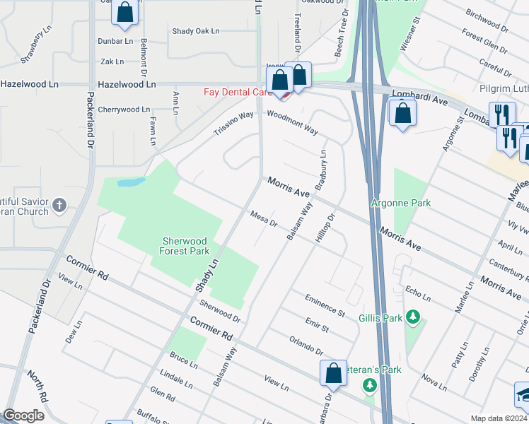 map of restaurants, bars, coffee shops, grocery stores, and more near 2120 North Courtland Drive in Green Bay