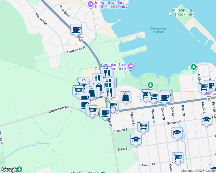 map of restaurants, bars, coffee shops, grocery stores, and more near 20 Balsam Street in Collingwood