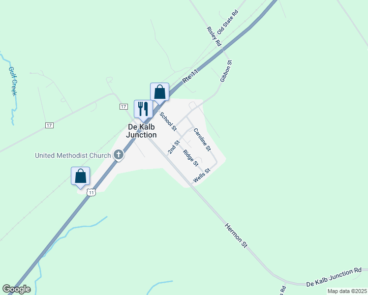 map of restaurants, bars, coffee shops, grocery stores, and more near 9 Ridge Street in De Kalb Junction