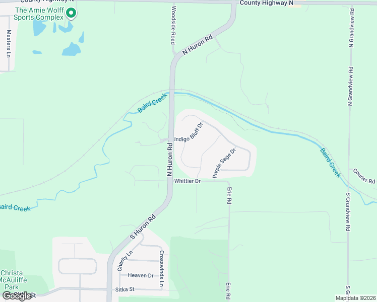 map of restaurants, bars, coffee shops, grocery stores, and more near 143 Bedford Road in Green Bay