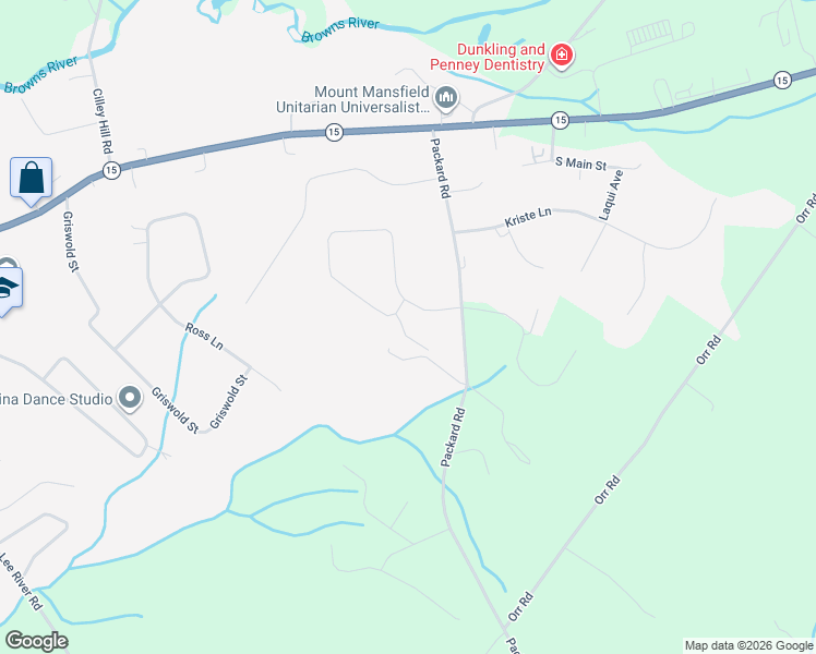 map of restaurants, bars, coffee shops, grocery stores, and more near 48 Packard Road in Jericho