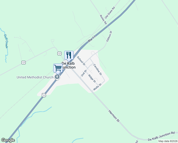 map of restaurants, bars, coffee shops, grocery stores, and more near 26-32 2nd Street in De Kalb Junction