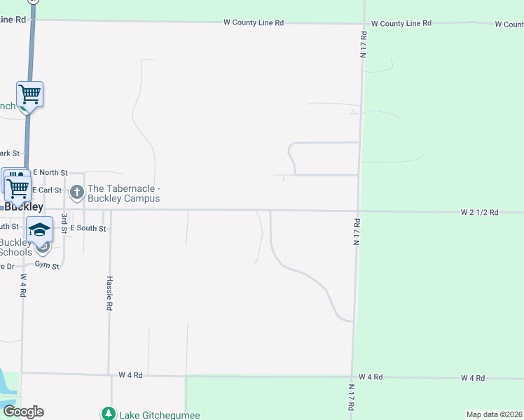 map of restaurants, bars, coffee shops, grocery stores, and more near 650 West 2 1/2 Road in Buckley