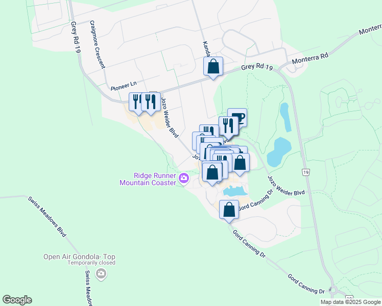 map of restaurants, bars, coffee shops, grocery stores, and more near 156 Jozo Weider Boulevard in Blue Mountains