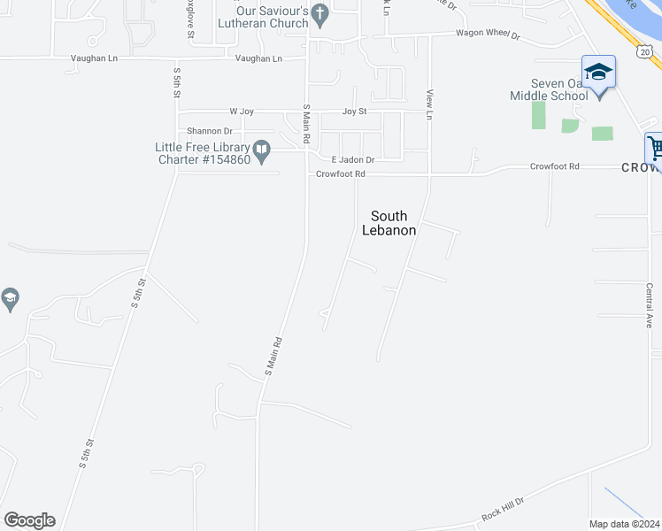map of restaurants, bars, coffee shops, grocery stores, and more near 750 Baker Street in Lebanon