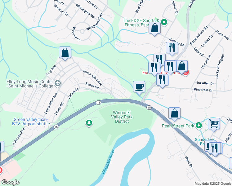map of restaurants, bars, coffee shops, grocery stores, and more near 68 Laurette Drive in Essex