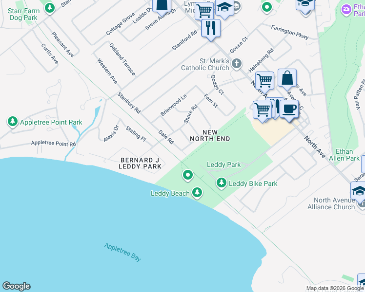 map of restaurants, bars, coffee shops, grocery stores, and more near 145 Wildwood Dr in Burlington