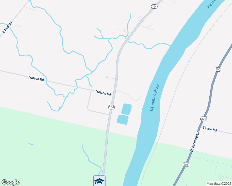 map of restaurants, bars, coffee shops, grocery stores, and more near 960 West River Road in Waterville