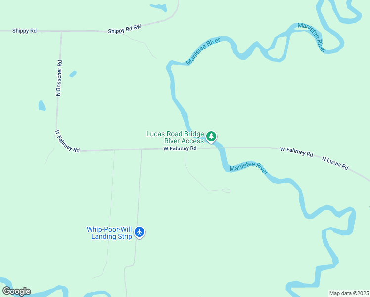 map of restaurants, bars, coffee shops, grocery stores, and more near West Fahrney Road in Missaukee County