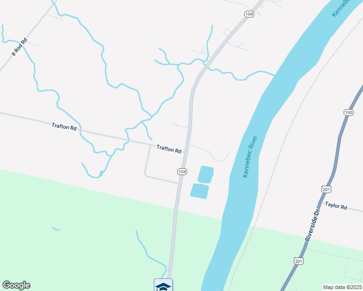 map of restaurants, bars, coffee shops, grocery stores, and more near 59 West River Road in Waterville