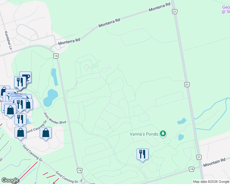 map of restaurants, bars, coffee shops, grocery stores, and more near 157 Springside Crescent in Grey County