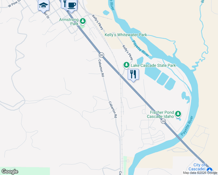 map of restaurants, bars, coffee shops, grocery stores, and more near 217 Cabarton Road in Cascade