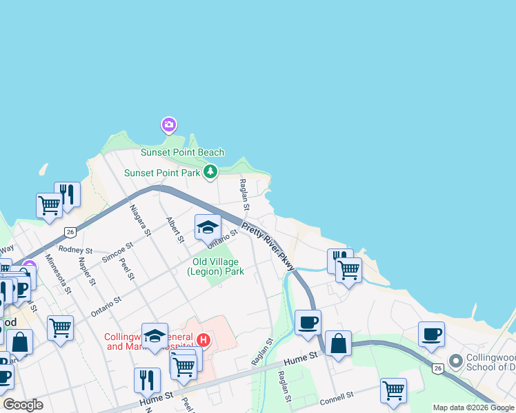 map of restaurants, bars, coffee shops, grocery stores, and more near 10 Raglan Street in Collingwood