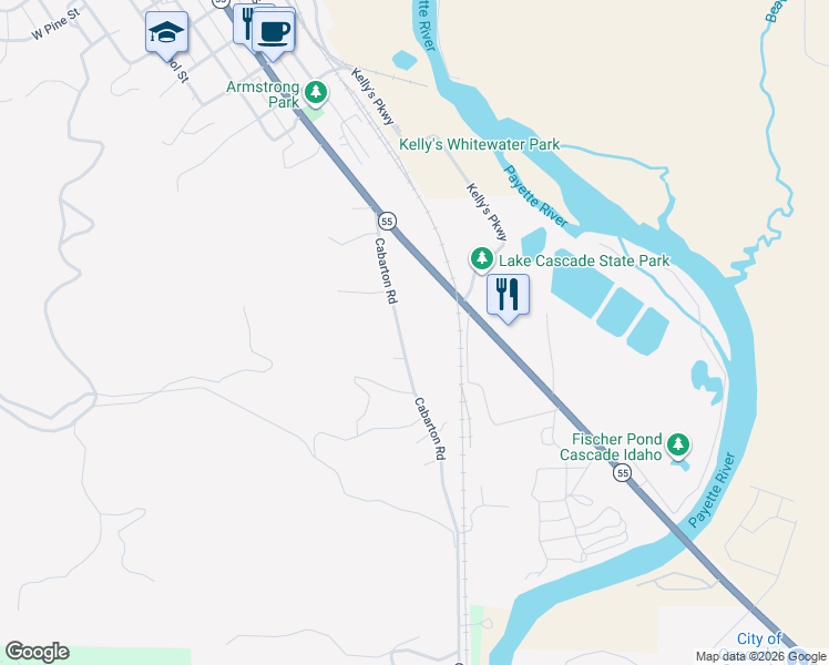 map of restaurants, bars, coffee shops, grocery stores, and more near 148 Cabarton Road in Cascade