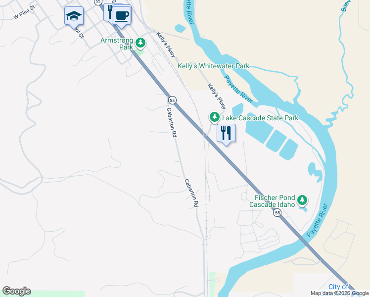 map of restaurants, bars, coffee shops, grocery stores, and more near 148 Cabarton Road in Cascade