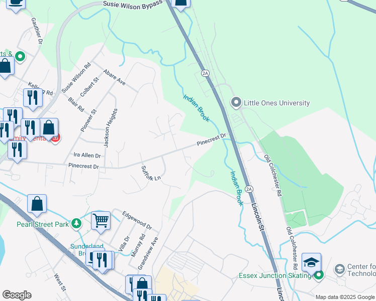map of restaurants, bars, coffee shops, grocery stores, and more near 89 Pinecrest Drive in Essex