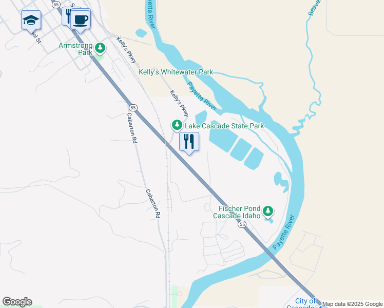 map of restaurants, bars, coffee shops, grocery stores, and more near 806 S Main St in Cascade