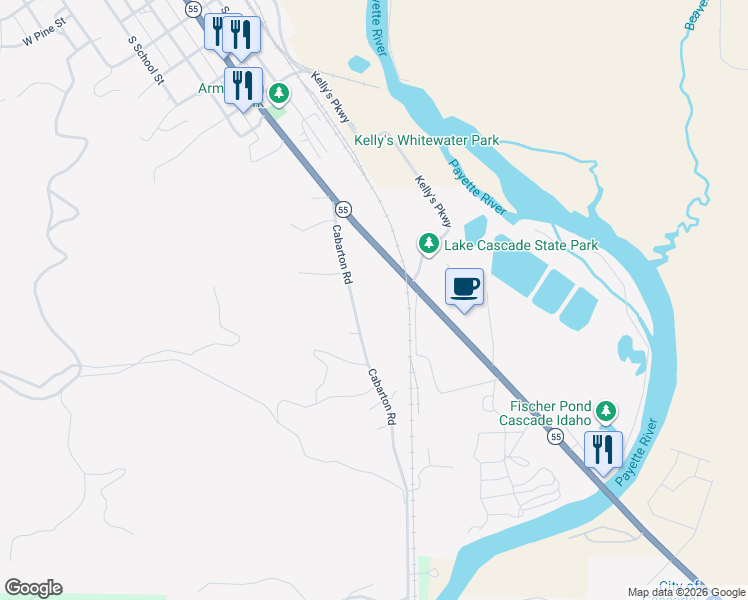 map of restaurants, bars, coffee shops, grocery stores, and more near 148 Cabarton Road in Cascade