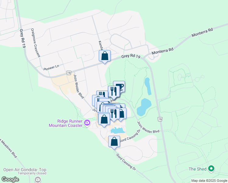 map of restaurants, bars, coffee shops, grocery stores, and more near 107 Wintergreen Place in 131