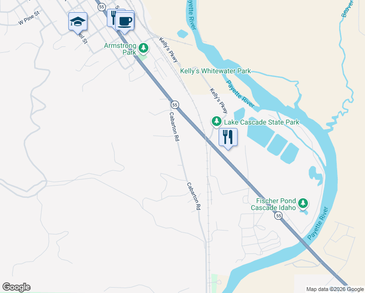 map of restaurants, bars, coffee shops, grocery stores, and more near 148 Cabarton Road in Cascade