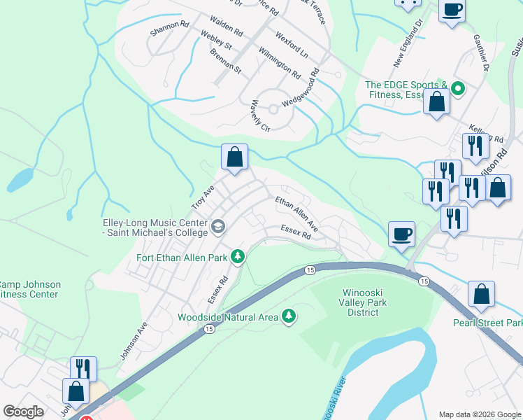 map of restaurants, bars, coffee shops, grocery stores, and more near 76 King Street in Colchester