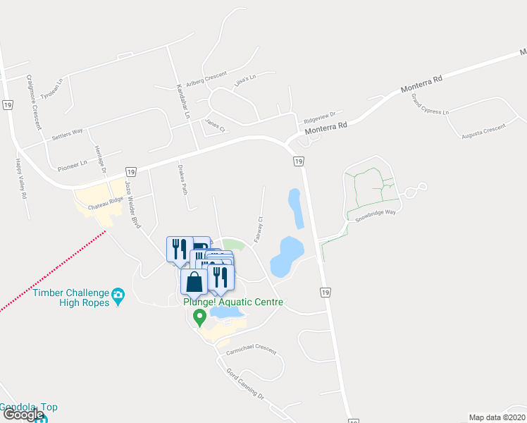 map of restaurants, bars, coffee shops, grocery stores, and more near 115 Fairway Court in The Blue Mountains