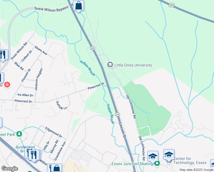 map of restaurants, bars, coffee shops, grocery stores, and more near 124 Colchester Road in Essex