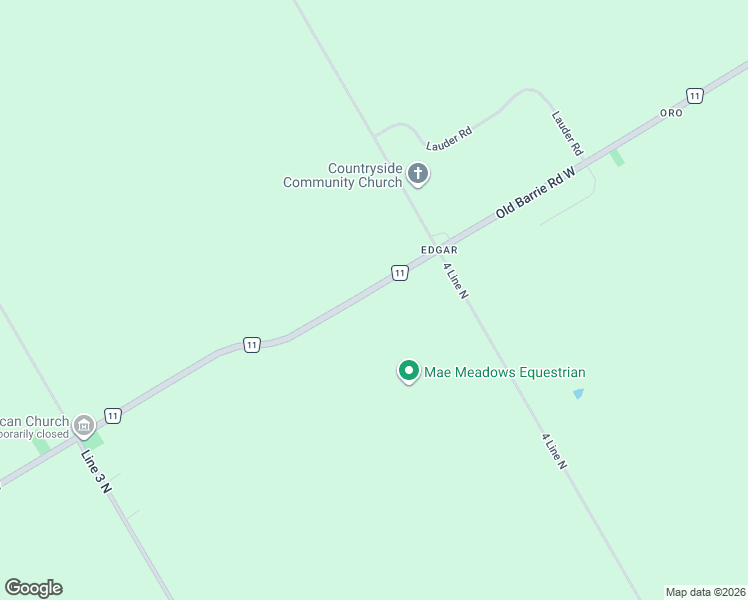 map of restaurants, bars, coffee shops, grocery stores, and more near 1427 Old Barrie Road West in Shanty Bay