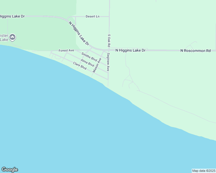 map of restaurants, bars, coffee shops, grocery stores, and more near 101 Saginaw Avenue in Roscommon