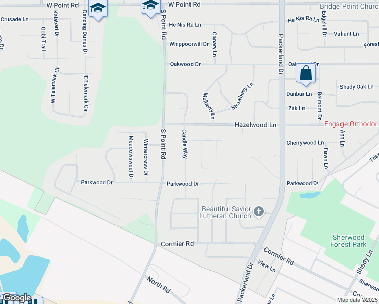 map of restaurants, bars, coffee shops, grocery stores, and more near 2037 Candle Way in Green Bay