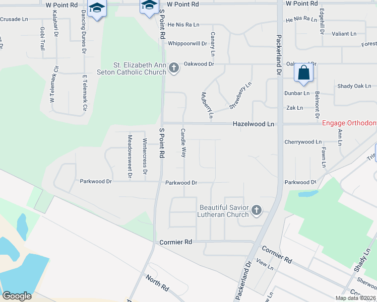 map of restaurants, bars, coffee shops, grocery stores, and more near 2037 Candle Way in Green Bay