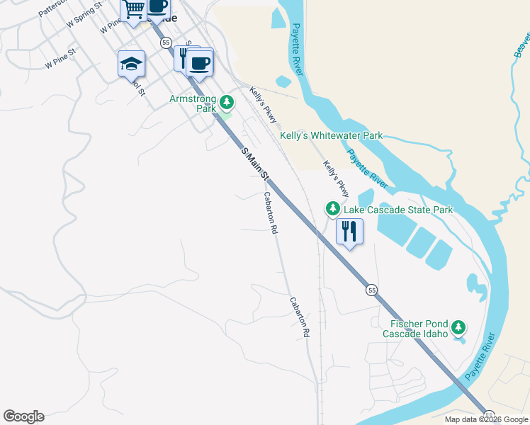 map of restaurants, bars, coffee shops, grocery stores, and more near 123 Cabarton Road in Cascade