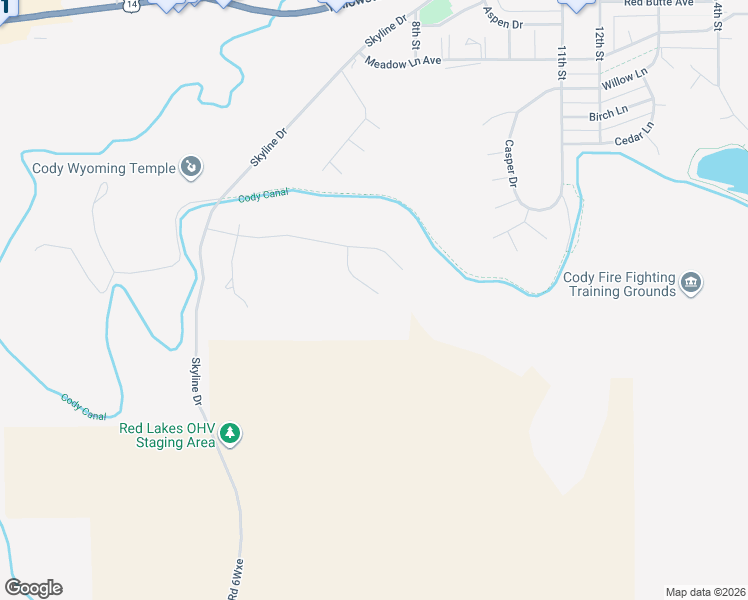 map of restaurants, bars, coffee shops, grocery stores, and more near 725 Links View Drive in Cody