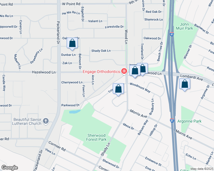 map of restaurants, bars, coffee shops, grocery stores, and more near 2473 Parkwood Dr in Green Bay