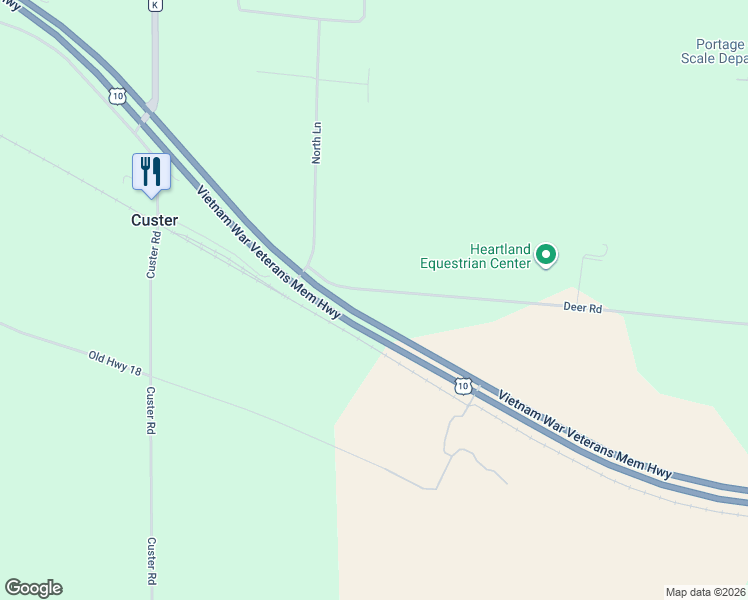 map of restaurants, bars, coffee shops, grocery stores, and more near 7389 Deer Road in Custer