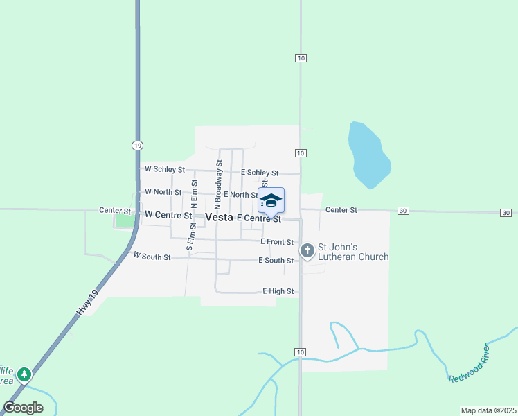 map of restaurants, bars, coffee shops, grocery stores, and more near 165 North East Street in Vesta