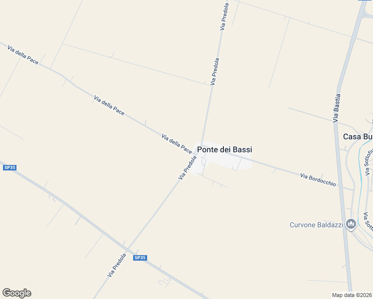 map of restaurants, bars, coffee shops, grocery stores, and more near 25 Via della Pace in Provincia di Ravenna