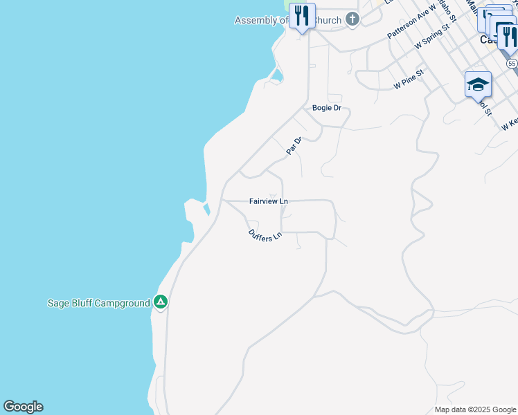 map of restaurants, bars, coffee shops, grocery stores, and more near 180 Fairview Lane in Cascade