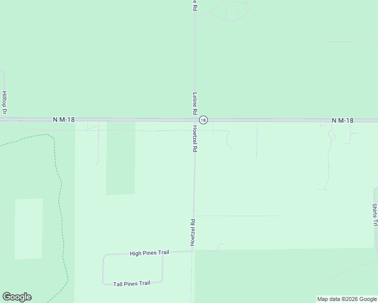 map of restaurants, bars, coffee shops, grocery stores, and more near 11691-11763 Hoetzel Road in Roscommon