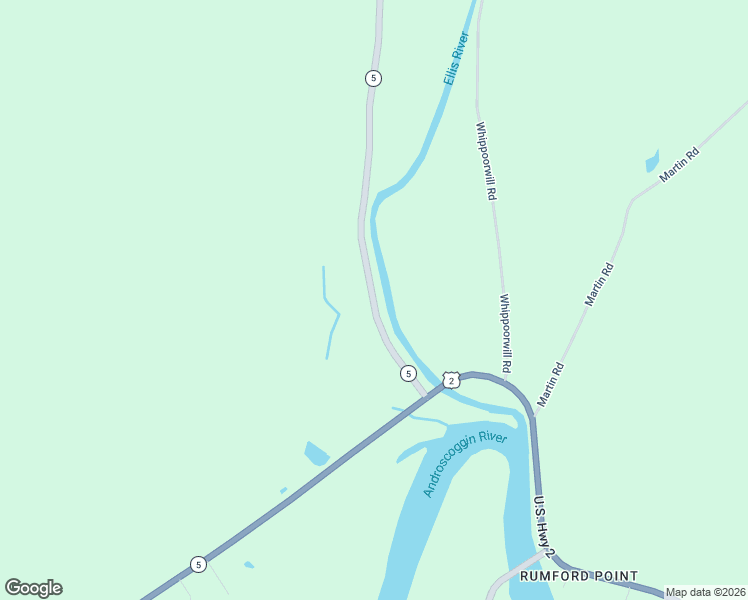 map of restaurants, bars, coffee shops, grocery stores, and more near 14 Ellis River Road in Rumford